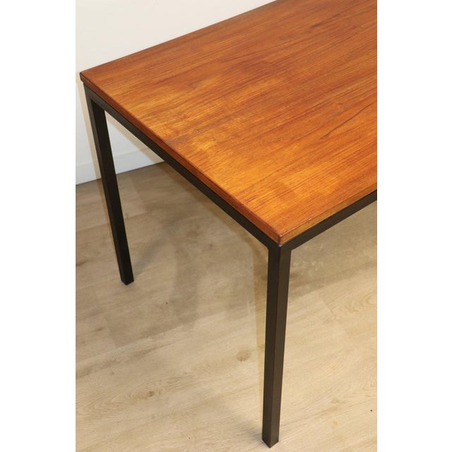 Vintage Danish Teak and Black Lacquered Metal Table, 1950s For Sale - Image 10 of 18