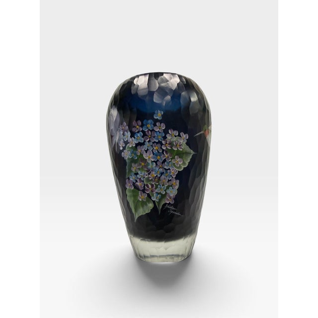 Add a touch of Mid-Century European elegance to your tabletop with this beautiful, authentic vintage Italian crystal...