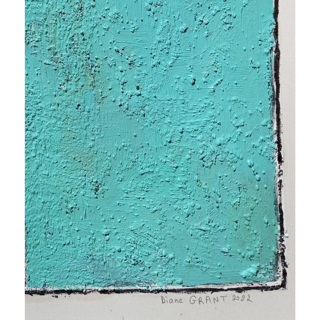 Paper Fashion Inspired 'Blue and Orange' (2) Highly Textured Abstract Oil Painting For Sale - Image 7 of 11