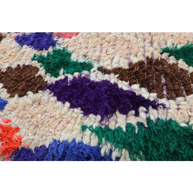 Abstract Colorful Moroccan Runner Rug - 2'4" X 12'3" Ft For Sale - Image 3 of 7