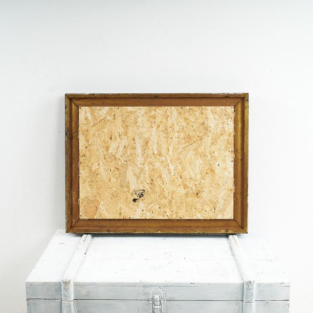 Glass Mirror with Black and Gold Frame For Sale - Image 7 of 8