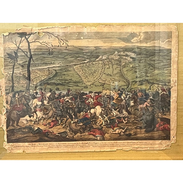 An authentic 18th-century hand-colored engraving of "The Battle of Belgrade," published in London by Carington Bowles (c....