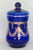 Mid 20th Century Arte Italica Medici Cobalt Blue and Gold Glass Biscuit Cookie Jar With Lid For Sale - Image 5 of 13