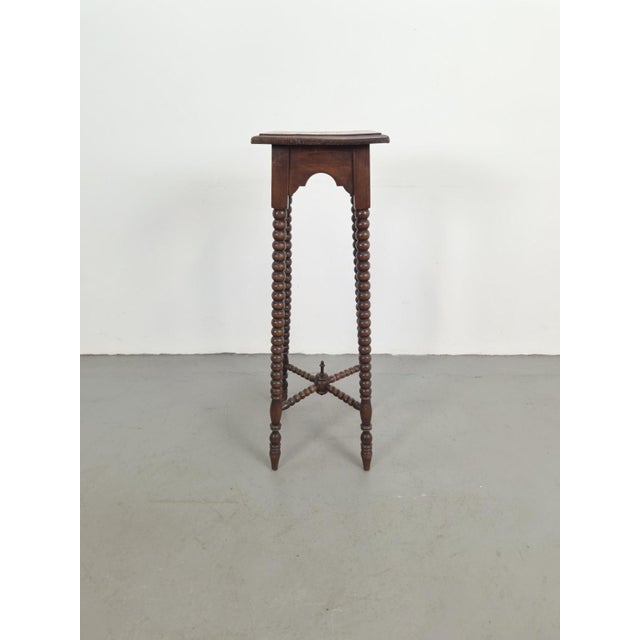 English Oak Bobbin Side Table for Plants, 1930 For Sale - Image 4 of 8