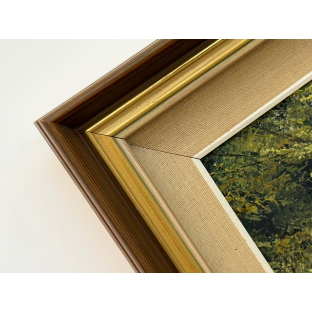 Wood Sunlit Country Path, Lush Greenery, Autumn Tones, Serene Countryside Landscape 1991 For Sale - Image 7 of 18