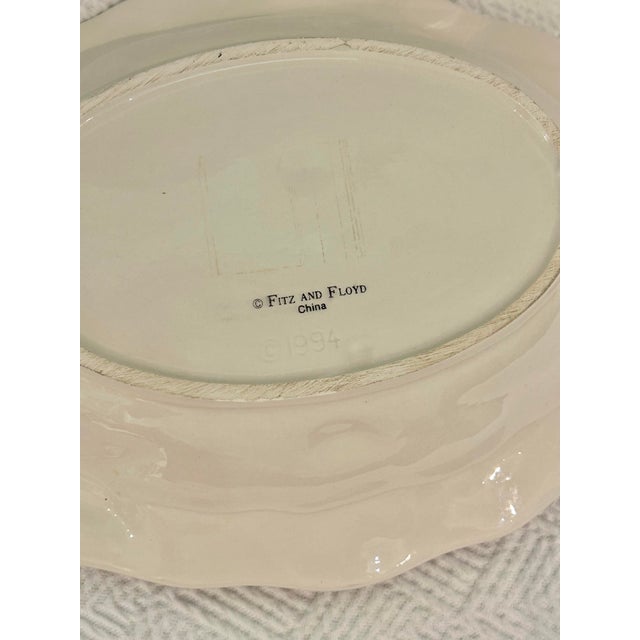 1994 Fitz and Floyd “Petits Vegs” Blue and White Serve Bowl For Sale - Image 9 of 10