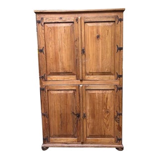 Large Scale Vintage Mexican Rustic Pine Cabinet C.1970 For Sale