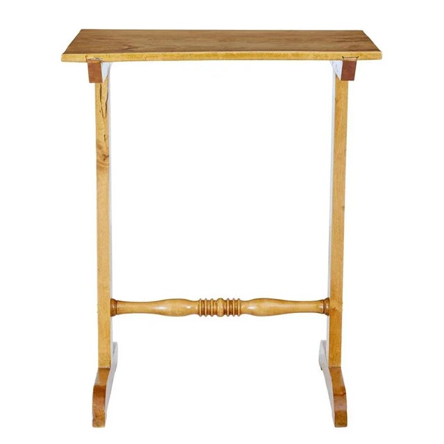 Gold 20th Century Swedish Birch Side Table For Sale - Image 8 of 8