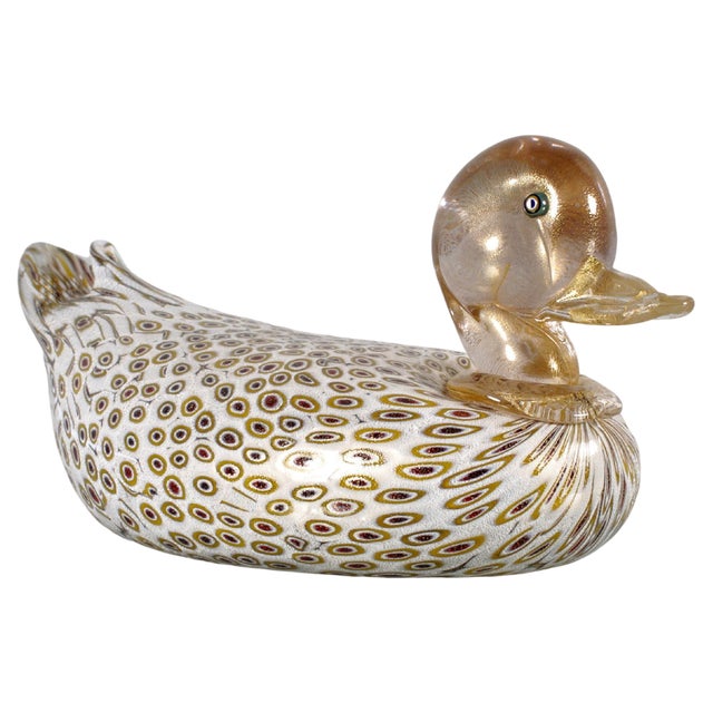 Murano Glass Duck attributed to A. Barbini, Italy, 1960s For Sale