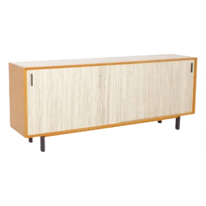 Mid-Century Maple and Cane Sideboard with Sliding Doors, Italy, 1960s