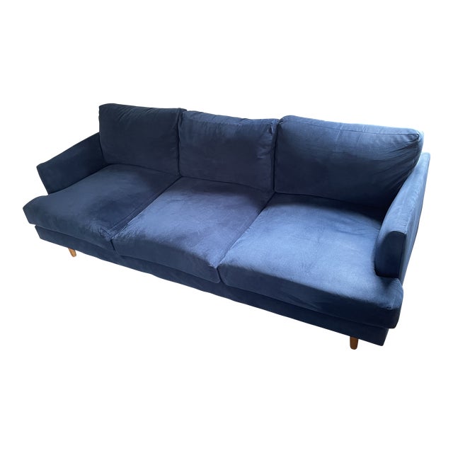 West Elm Haven Loft Sofa in Ink Blue Performance Velvet Chairish