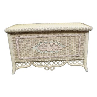 Late 20th Century Lexington -Henry Link Attributed Wicker & Cedar Trunk For Sale
