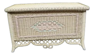 Late 20th Century Lexington -Henry Link Attributed Wicker & Cedar Trunk