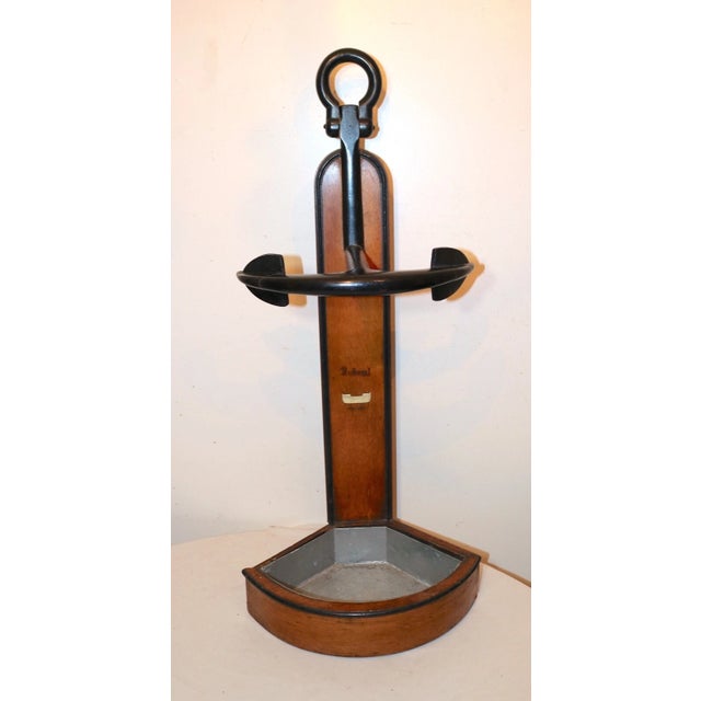 Nautical Rare Antique 1800's J Hope Handmade Anchor Nautical Umbrella Cane Holder Stand For Sale - Image 3 of 12
