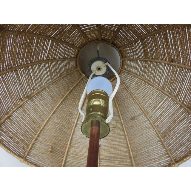 Austrian Brass, Wood & Cord Table Lamp with Crow's Foot, 1950s For Sale - Image 13 of 18