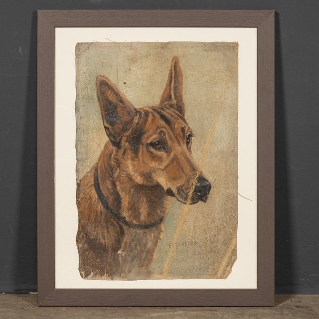 Frederick Thomas Daws, Antique German Shepherd, Oil on Canvas, 1926, Framed For Sale - Image 9 of 10