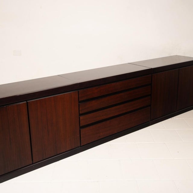 Brown Mid-Century African Rosewood S11 Modular Sideboard by Angelo Mangiarotti, Italy, 1960s For Sale - Image 8 of 18