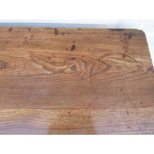 Antique English Elmwood Side Table For Sale - Image 12 of 16