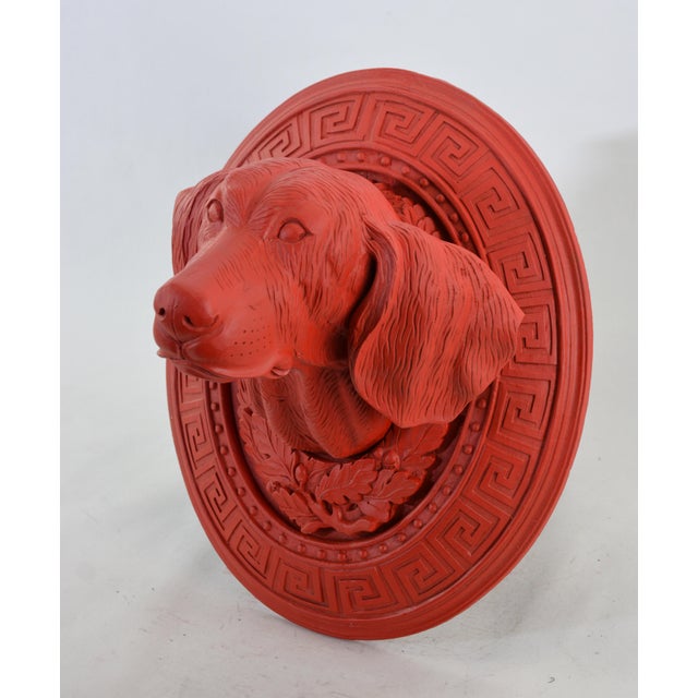 Wooden hand-carved ornamental dog head in the middle of the 20th century. This decorative dog head carving technique uses...
