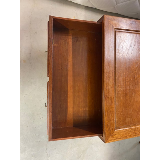 Wood Pair of Vintage (1983) Bespoke Hong Kong Rosewood Chinese Apothecary Storage Chests / Nightstands For Sale - Image 7 of 8