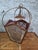 Metal Baroque Hanging Lantern in Acid-Etched Glass and Bordeaux Sheet Metal, 1890s For Sale - Image 7 of 7