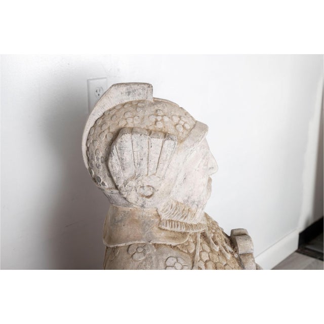 Vintage Carved Stone Chinese Military Officers Statues—A Pair For Sale - Image 4 of 16