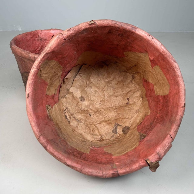 Antique Bamboo Baskets with Washi Paper, Japan, Set of 2 For Sale - Image 17 of 18