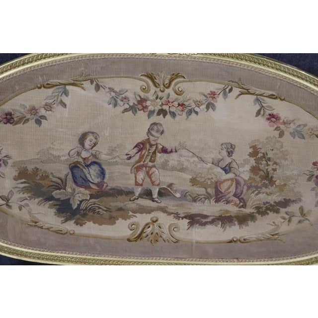 French Louis XVI Giltwood Five Piece Salon Parlor Set With Aubusson C. 1890s For Sale - Image 17 of 17