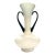 1920s Art Deco Czech White and Black Glass Vase For Sale
