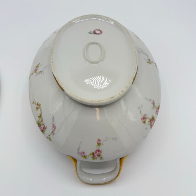 Antique j.m. Redon Limoges Covered Tureen Pink Floral Gilt Parisian Chic For Sale In Richmond - Image 6 of 8