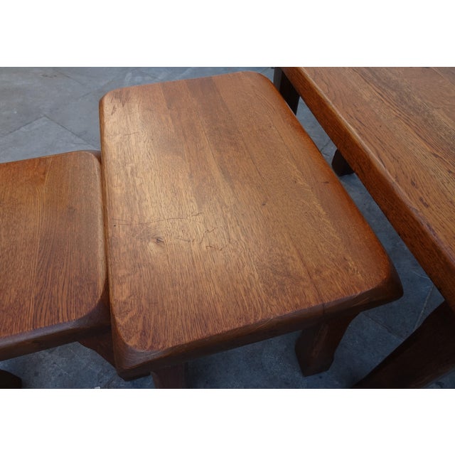 Brown Vintage Brutalist Nesting Tables, Set of 3 For Sale - Image 8 of 15