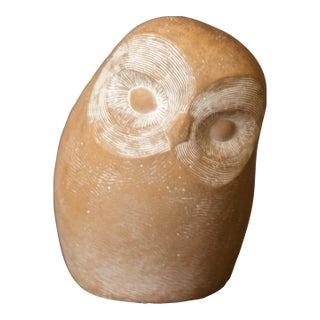 Mid Century Modern Cast Stone Owl Sculpture by Islay Grimes For Sale