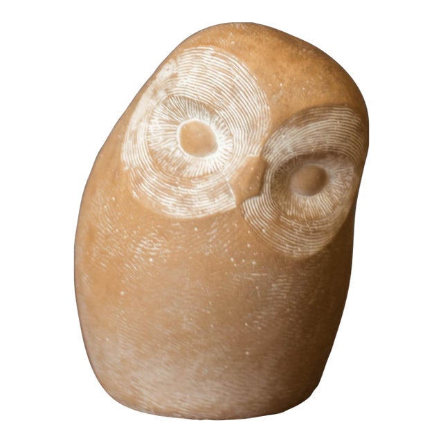 Mid Century Modern Cast Stone Owl Sculpture by Islay Grimes For Sale