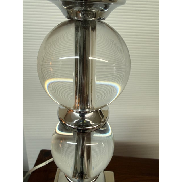 Plastic Transitional Acrylic Orb Table Lamp For Sale - Image 7 of 12