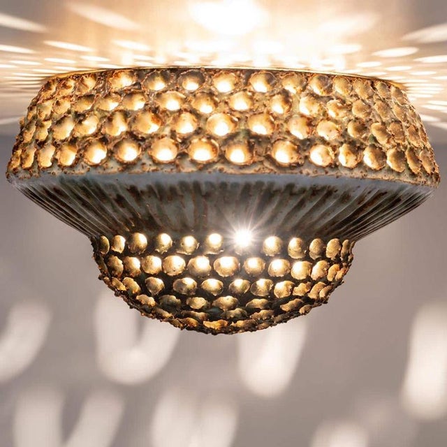 Round Ceramic Wall Light in the style of Axella, Denmark, 1970s For Sale - Image 4 of 15