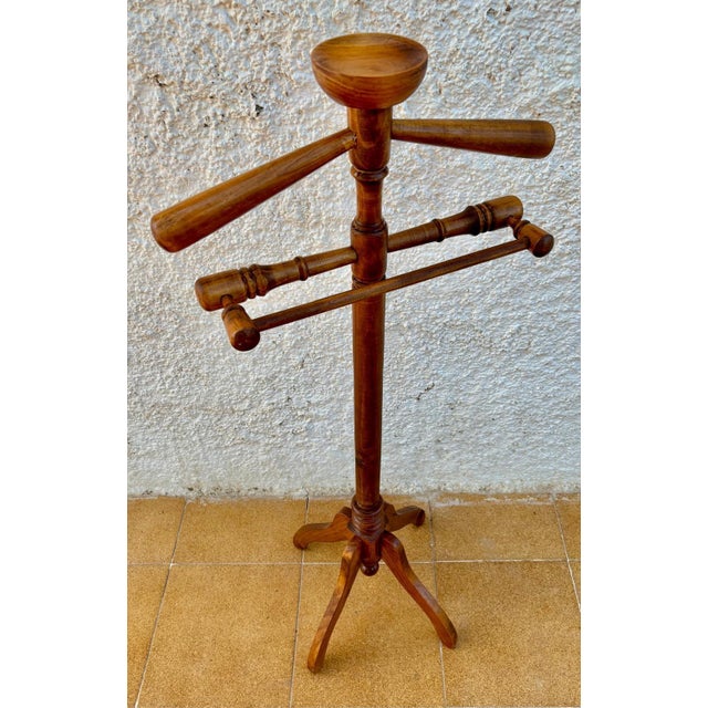 Vintage Spanish Coat Rack in Oak, 1950 For Sale - Image 4 of 18