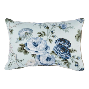 Schumacher Salisbury Chintz 16" Lumbar Pillow in Celadon