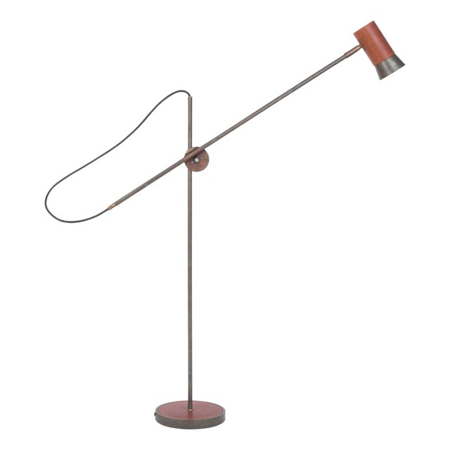 Iron Oxide and Leather Kusk Floor Lamp by Sabina Grubbeson for Konsthantverk For Sale