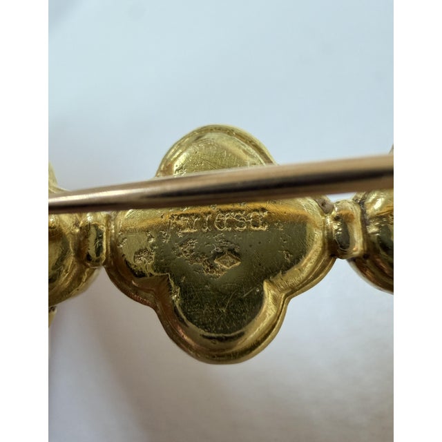 Early 20th Century Jules and Louis Wièse, Renaissance Revival, Gold and Pearl Brooch, 18k For Sale - Image 9 of 11
