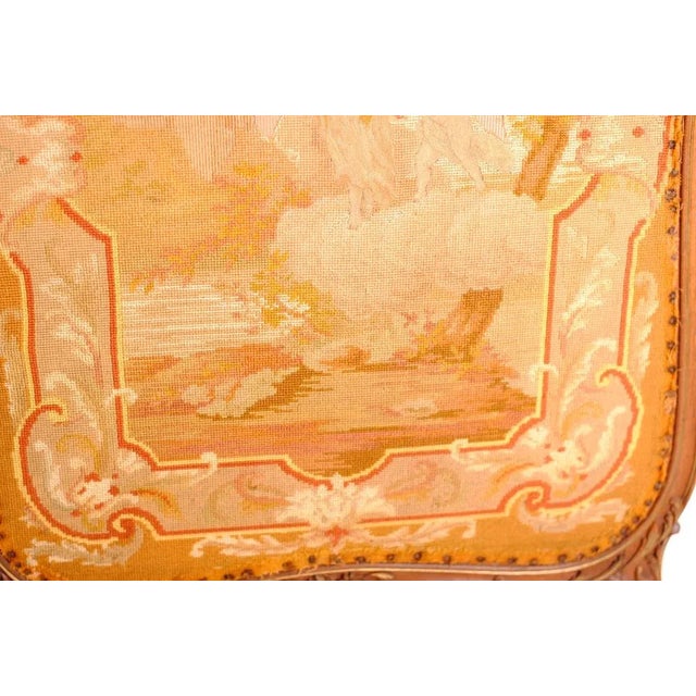French Regency Screen with Cross-Stitched Tapestry Insert, 1890s For Sale - Image 9 of 12