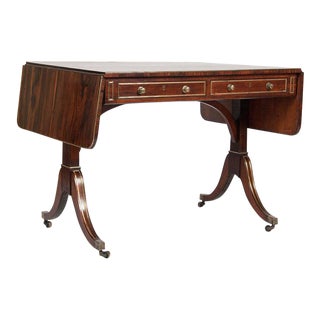 Regency Rosewood and Brass-Mounted Sofa Table For Sale