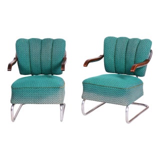 Set of Bauhaus Armchairs in Beech by O. Zoufalý, 1930s For Sale