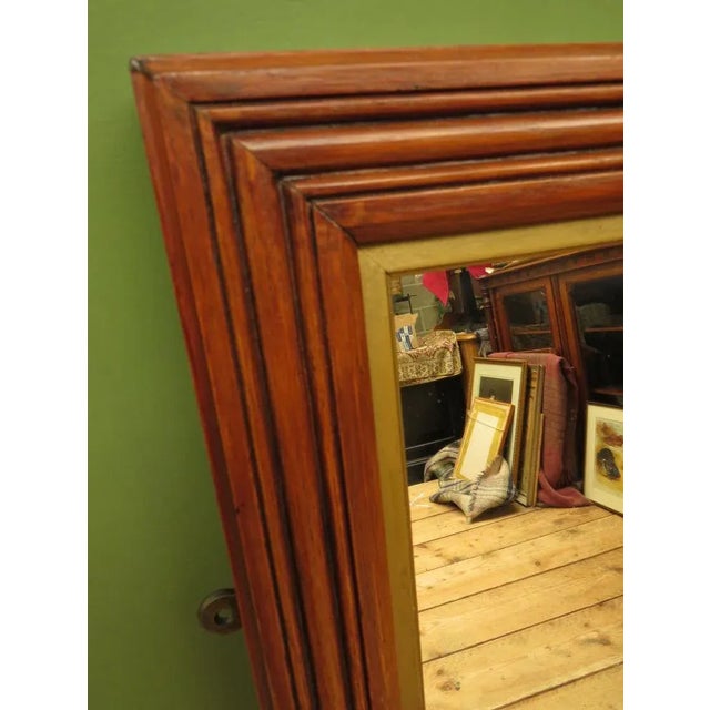 Large Antique Oak Paddington Station Mirror from GWR For Sale - Image 4 of 12