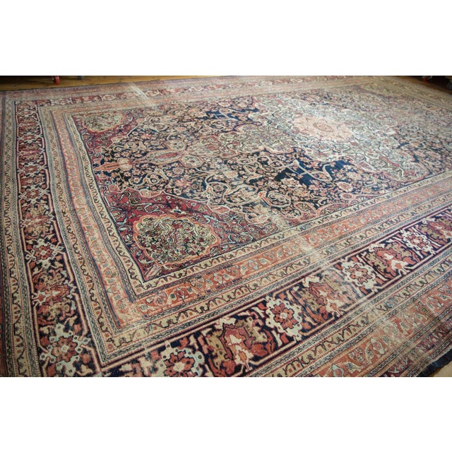 Antique Kermanshah Carpet - 10'9" x 16'3" For Sale - Image 9 of 17