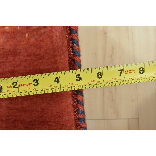 Gabbeh Runner 2’10” X 9’11” Red Wool Contemporary Hand-Knotted Oriental Rug For Sale - Image 11 of 13