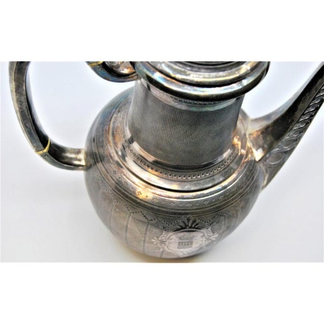 Fluted Silver Teapot with Royal Insignia For Sale - Image 4 of 10