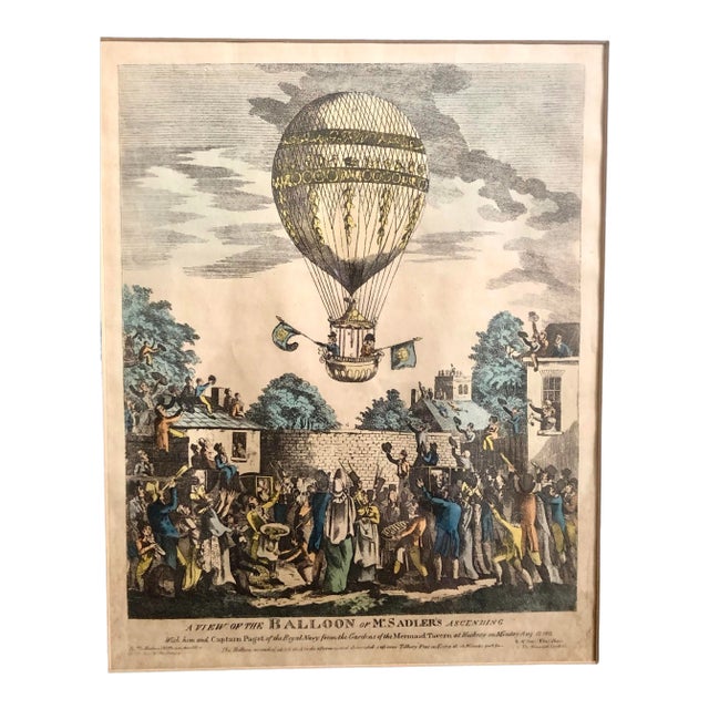 British Balloon Lithograph, Framed For Sale
