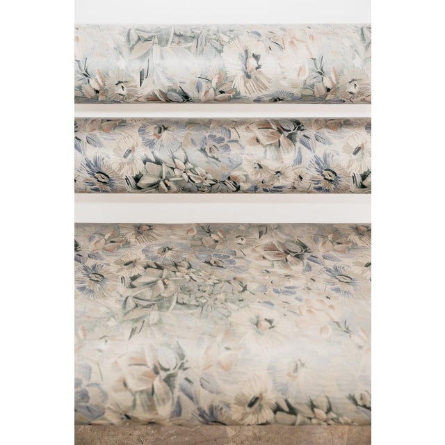 Postmodern Black Metal Sofa with Floral Fabric, 1980s For Sale - Image 6 of 9