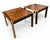 Exceptional pair of Mid-Century Modern side tables showcasing dramatically figured zebrawood and sophisticated contrasting...