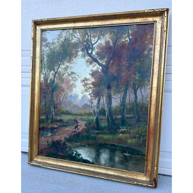 19th Century Hudson River School Style Landscape Oil Painting Attributed to Andrew W. Warren For Sale - Image 11 of 18